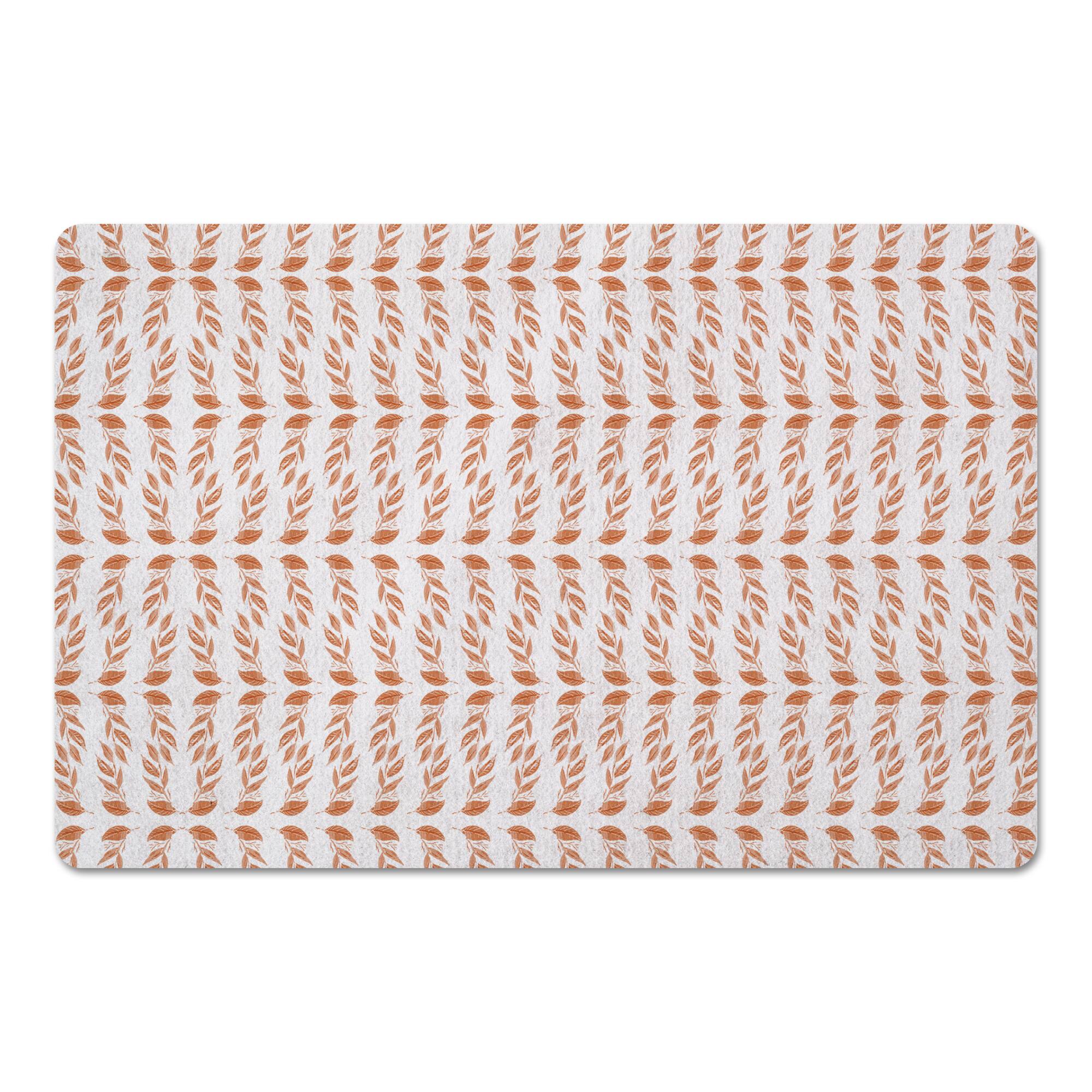 Orange Leaves Floor Mat